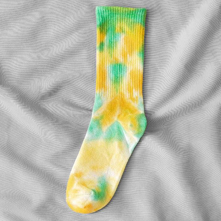 Light-colored Tie Dye Crew Socks Fashion Tide Skateboard Campus Women Men Socks